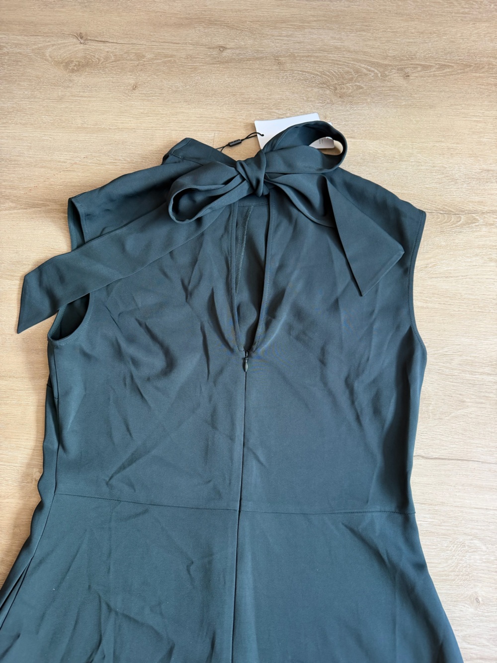 Reiss Deep Teal Mock-Neck Midi Dress - Picture 9 of 12